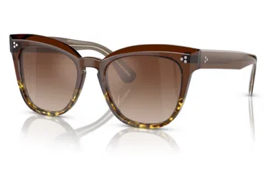 Pre-owned Oliver Peoples 0ov5372su - Marianela 1756q1 Brown Gradient Women Sunglasses