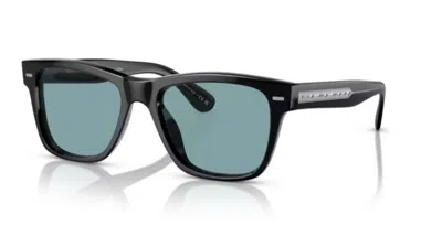 Pre-owned Oliver Peoples 0ov5393su 1005p1 Black/teal Polarized 49mm Men's Sunglasses In Blue