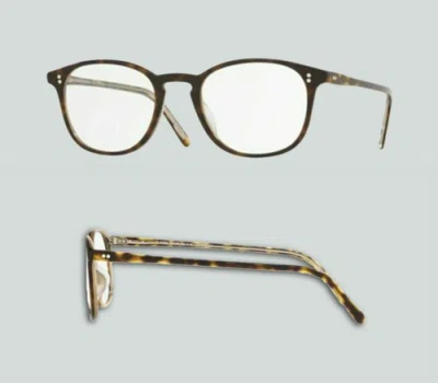Pre-owned Oliver Peoples 0ov5397u Finley Vintage 1666 362/horn Eyeglasses In Clear