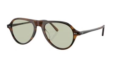 Pre-owned Oliver Peoples 0ov5406u-531724 Pilot Brown In Green Wash