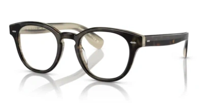 Pre-owned Oliver Peoples 0ov5413f 1666 Black Havana Round 48mm Men's Eyeglasses In Clear