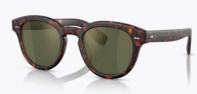 Pre-owned Oliver Peoples 0ov5413su Cary Grant Sun 1454o8 Semi Matte Tortoise Sunglasses In G-15 Goldtone
