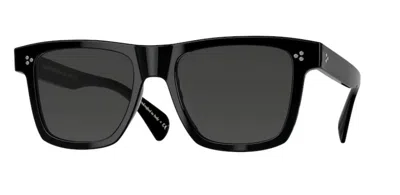 Pre-owned Oliver Peoples 0ov5444su 100587 Casian Black-black /gray Rectangule Sunglasses