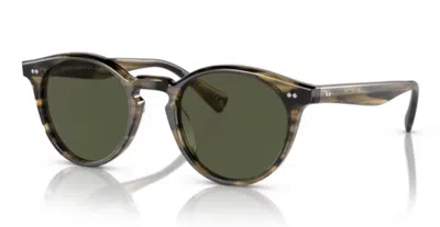 Pre-owned Oliver Peoples 0ov5459su 179152 Olive/green Round Men's Sunglasses