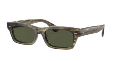 Pre-owned Oliver Peoples 0ov5510su-52173552 Rectangle Green In Gray