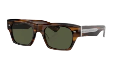 Pre-owned Oliver Peoples 0ov5514su-51172452 Rectangle Brown In Green