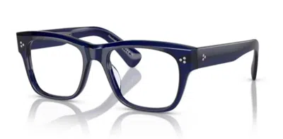 Pre-owned Oliver Peoples 0ov5524u 1566 Denim Soft Square 52mm Men's Eyeglasses In Clear