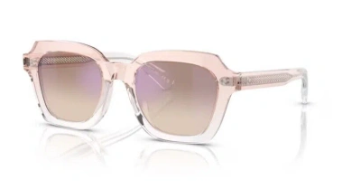 Pre-owned Oliver Peoples 0ov5526su Kienna 1769k3 Lightsilk/crystal 51mm Women's Sunglasses In Soft Tan Gradient Mirror