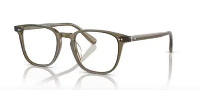 Pre-owned Oliver Peoples 0ov5532u 1678 Dusty Olive Soft Square 48mm Men's Eyeglasses In Clear