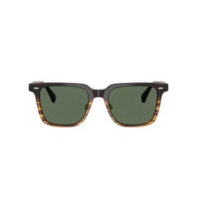 Oliver Peoples 0ov5592s Bold Square Tortoiseshell Sunglasses With Deep Green Lenses In Multi