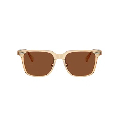 Oliver Peoples 0ov5592s Translucent Acetate Square Sunglasses With Textured Temples In Neutral