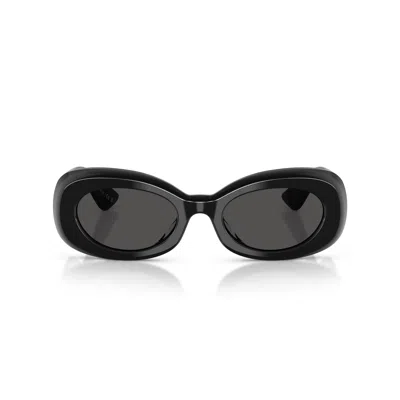 Oliver Peoples 0ov5606su Oversized Black Acetate Sunglasses With Gold Accents