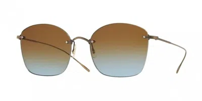 Pre-owned Oliver Peoples 1265s Marlien Sunglasses 52845d Gold 100% Authentic In Ocre Blue Gradient