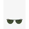 Oliver Peoples Womens Ov1342s 1984c Round-frame Metal Sunglasses Black In Vibrant Green