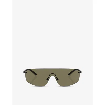 Oliver Peoples Womens Ov1344s R-5 Shield-frame Metal Sunglasses Black In Neutral