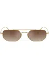 Oliver Peoples Womens Ov1351s 1989c Angular-frame Steel Sunglasses Gold In 金色