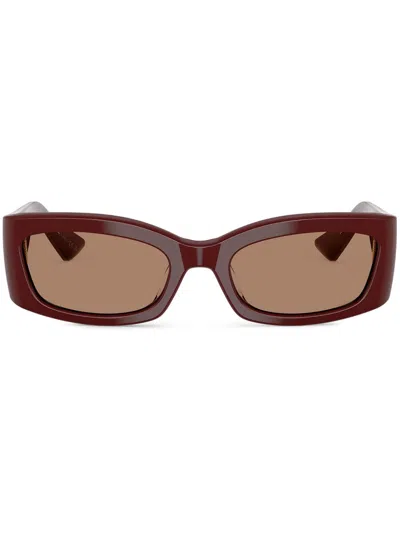 Oliver Peoples 1993 Sonnenbrille Mit Eckigem Gestell In Rot
