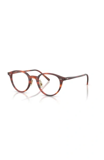 Oliver Peoples 47mm Oval Optical Glasses In Brown