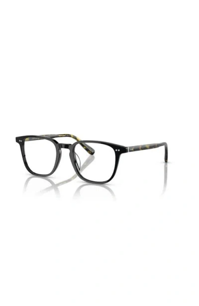Oliver Peoples 48mm Rectangle Optical Glasses In Black