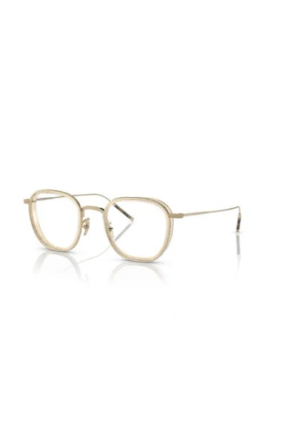 Oliver Peoples 48mm Rectangle Optical Glasses In Gold