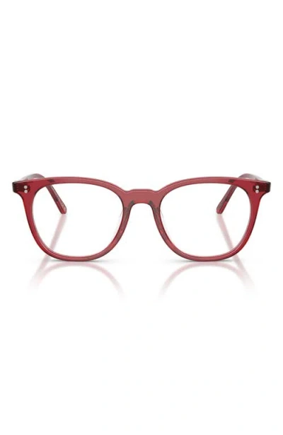 Oliver Peoples 49mm Pillow Optical Glasses In Translucent Rust/demo Lens