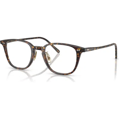 Oliver Peoples 49mm Rectangle Optical Glasses In Brown