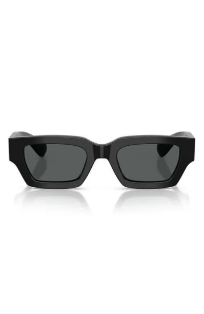 Oliver Peoples 50mm Jil Sander Edition 6 Rectangular Sunglasses In Black