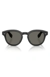 Oliver Peoples 50mm Round Sunglasses In Black