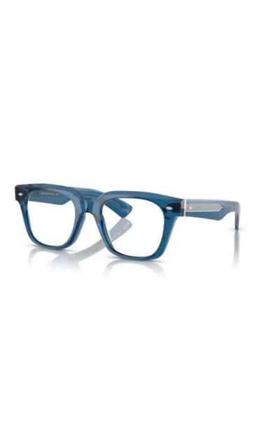 Oliver Peoples 51mm Rectangle Optical Glasses In Blue