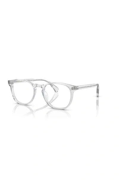 Oliver Peoples 51mm Round Optical Glasses In Metallic