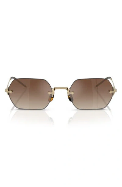 Oliver Peoples 52mm Irregular Sunglasses In Gold/dark Brown Gradient
