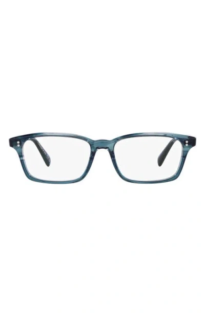 Oliver Peoples 52mm Rectangle Optical Glasses In Blue