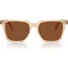 Oliver Peoples 52mm Rectangular Polarized Sunglasses In Brown