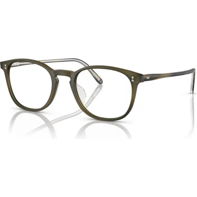Oliver Peoples 52mm Square Optical Glasses In Brown