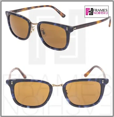 Pre-owned Oliver Peoples 5339 Kettner Ov5339s Brown Blue Tortoise Cosmik Sunglasses Retro
