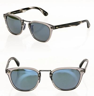 Pre-owned Oliver Peoples 5369 Lerner Sunglasses Ov5369s Workman Stripe Gray Blue Mirrored
