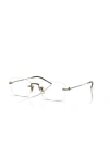 Oliver Peoples 53mm Rectangle Optical Glasses In Metallic