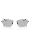 Oliver Peoples 53mm Rectangular Optical Glasses In Pewter/demo Lens Grey Wash