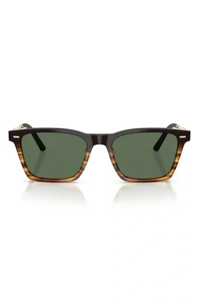 Oliver Peoples 54mm Roger Federer R-19 Polarized Square Sunglasses In Green