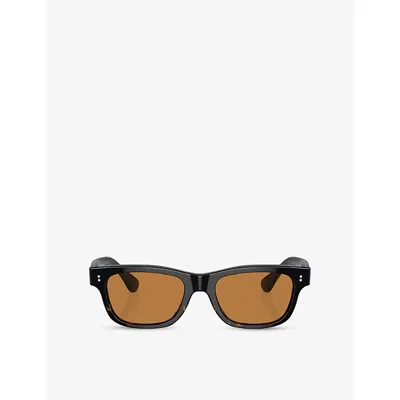 OLIVER PEOPLES WOMENS BLACK OV5540SU ROSSON SUN RECTANGLE-FRAME ACETATE SUNGLASSES
