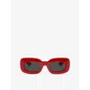 Oliver Peoples Womens Ov5548su 1966c Rectangle-frame Acetate Sunglasses Red In Red