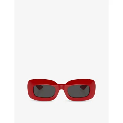 Oliver Peoples Womens Ov5548su 1966c Rectangle-frame Acetate Sunglasses Red In Grey