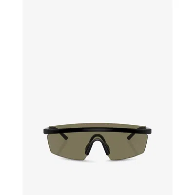 Oliver Peoples Womens Ov5556s R-4 Shield-frame Bio-nylon Sunglasses Black In Neutral