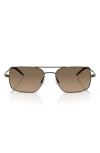 Oliver Peoples 55mm Victory Ii Polarized Rectangular Sunglasses In Brown