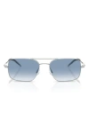 Oliver Peoples 55mm Victory Ii Rectangular Sunglasses In Blue