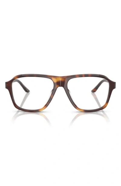 Oliver Peoples 56mm Pilot Optical Glasses In Dark Mahogany/demo Lens