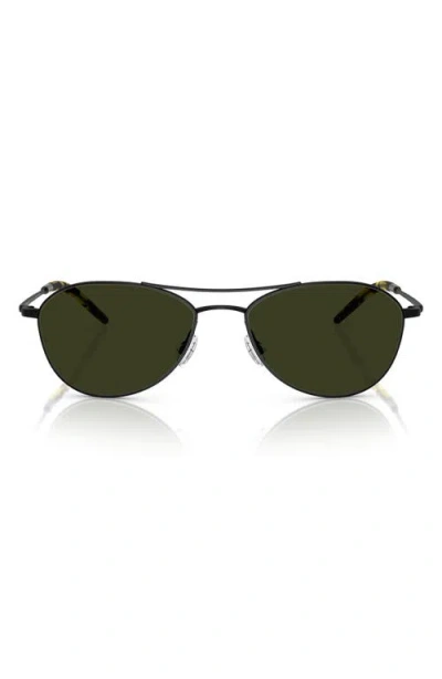 Oliver Peoples 57mm Pilot Polarized Sunglasses In Matte Black/g15 Polar