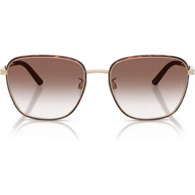Oliver Peoples 57mm Roger Federer R-18 Square Sunglasses In Brown