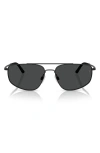 Oliver Peoples 59mm Pilot Sunglasses In Matte Black/dark Slate
