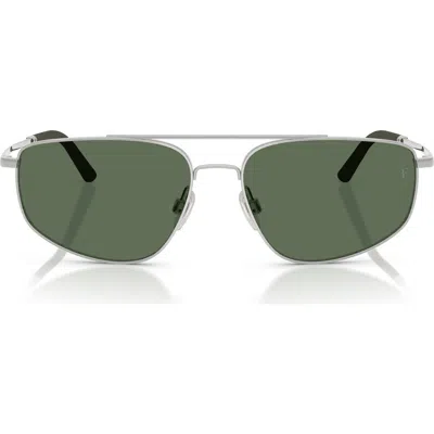 Oliver Peoples 59mm Polarized Pilot Sunglasses In Metallic